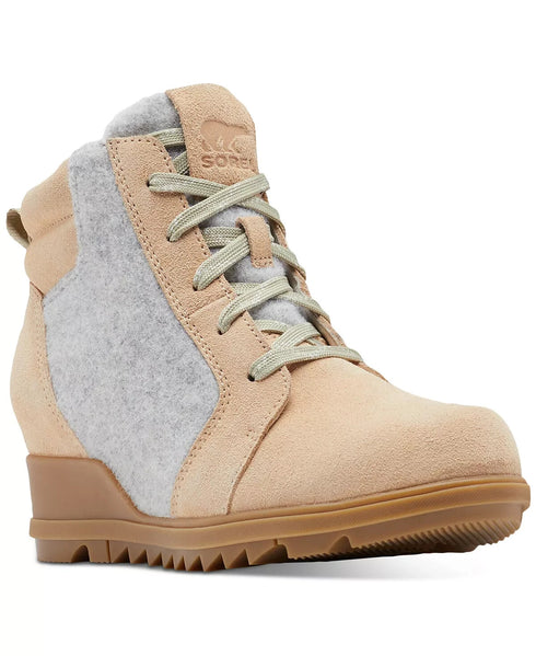 SOREL Women's Evie Lace-Up Wedge Ankle Booties Ceramic Size 7.5M